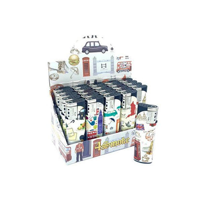 25 x 4Smoke Wind-Proof Printed Lighters - 218WE - Online Vape Shop