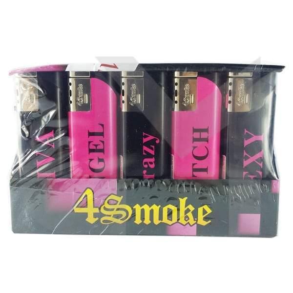 25 x 4Smoke Wind-Proof Printed Lighters - 218WE - Online Vape Shop