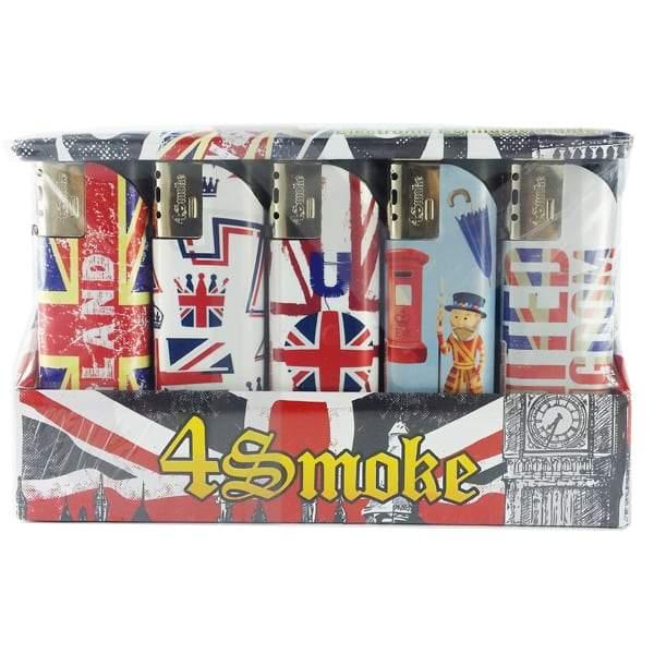 25 x 4Smoke Wind-Proof Printed Lighters - 218WE - Online Vape Shop