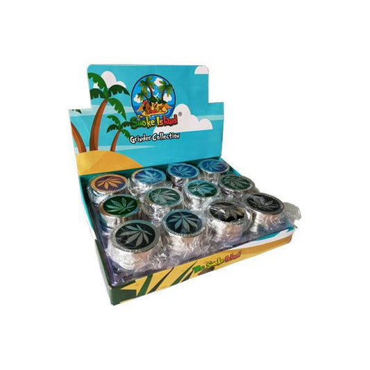 2 Parts Metal Silver Grinder - SMK523DYS - Online Vape Shop