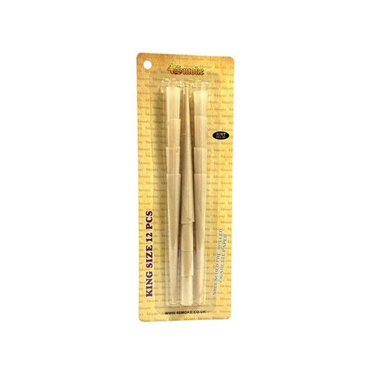 4Smoke King Size 12 piece Organic Brown Pre-rolled Rolling Paper - Online Vape Shop