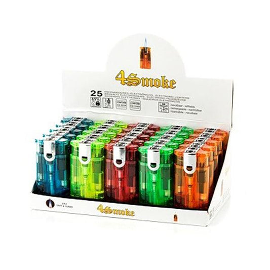 25 x 4smoke Double Flame Electronic Lighters - 8248 - Online Vape Shop
