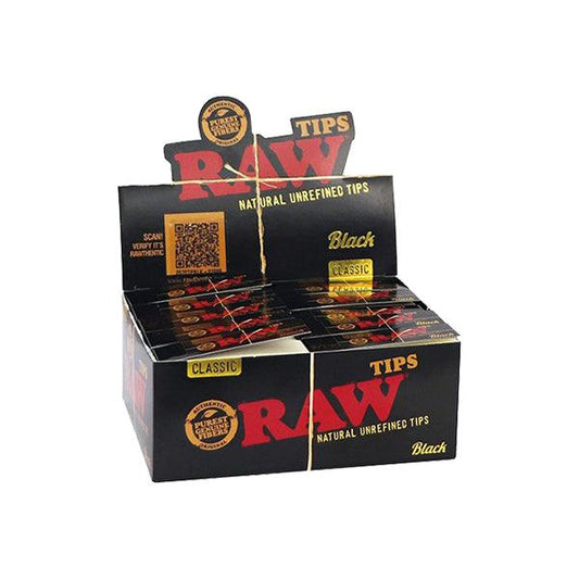 50 Raw Black Standard Classic Tips - Online Vape Shop