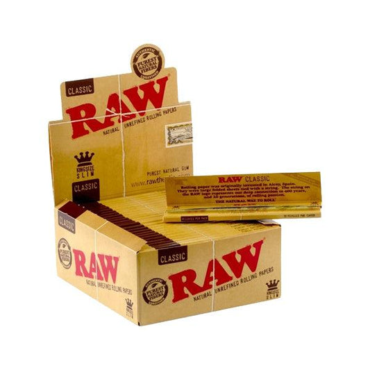 50 Raw Classic King Size Slim Rolling Papers - Online Vape Shop