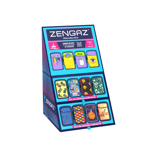 Zengaz Cube ZL-12 Royal Jet (EU-S3) - Jet Flame Lighters Bundle + 48 Lighters with Cube display stand - Online Vape Shop