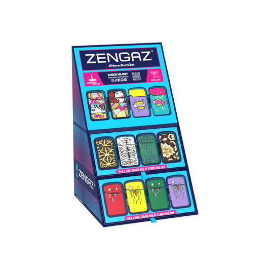 Zengaz Cube ZL-12 Royal Jet (EU-S5) - Jet Flame Lighters Bundle + 48 Lighters with Cube display stand - Online Vape Shop