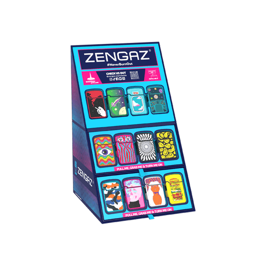 Zengaz Cube ZL-12 Royal Jet (EU-S6) - Jet Flame Lighters Bundle + 48 Lighters with Cube display stand - Online Vape Shop
