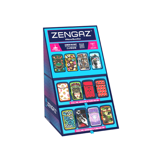 Zengaz Cube ZL-12 Royal Jet (EU-S7) - Jet Flame Lighters Bundle + 48 Lighters with Cube display stand - Online Vape Shop