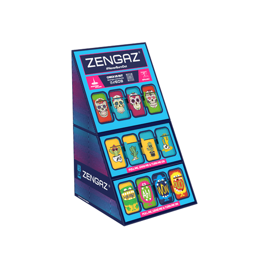 Zengaz Cube ZL-13 Wing Jet (UK-S1) - Jet Flame Lighters Bundle + 48 Lighters with Cube display stand - Online Vape Shop