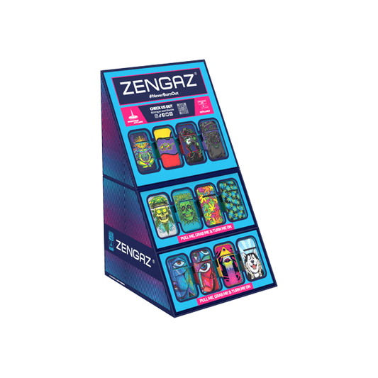 Zengaz Cube ZL-13 Wing Jet (UK-S3) - Jet Flame Lighters Bundle + 48 Lighters with Cube display stand - Online Vape Shop