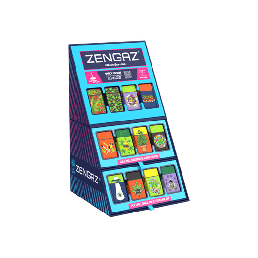 Zengaz Cube ZL-30 Chip Set (UK-S3) - Jet Flame Lighters Bundle + 48 Lighters with Cube display stand - Online Vape Shop