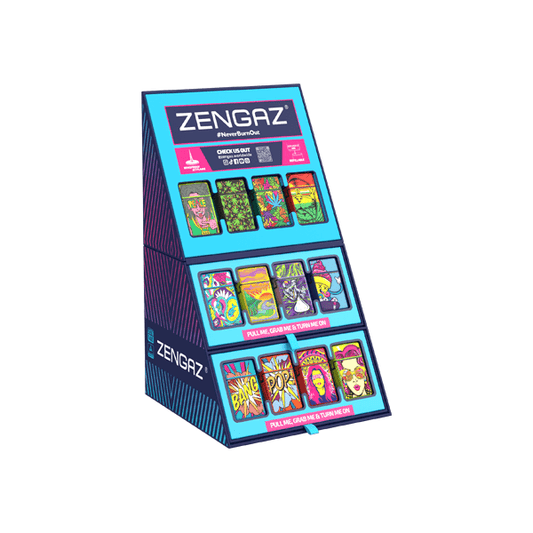 Zengaz Cube ZL-30 Chip Set (UK-S4) - Jet Flame Lighters Bundle + 48 Lighters with Cube display stand - Online Vape Shop