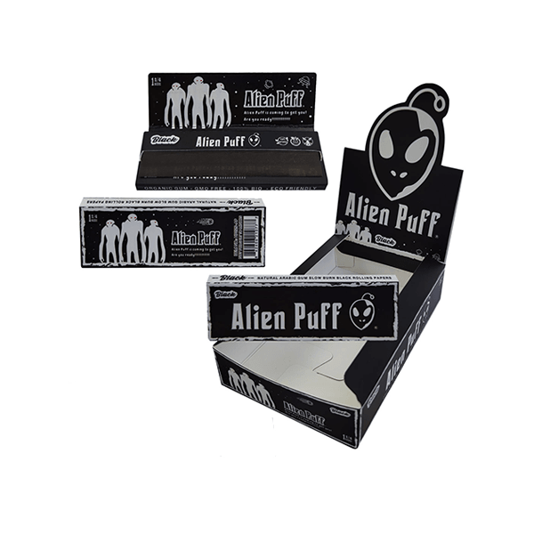 Alien Puff 1 1/4 Size Black Rolling Papers 25 Booklets (HP2125) - Online Vape Shop