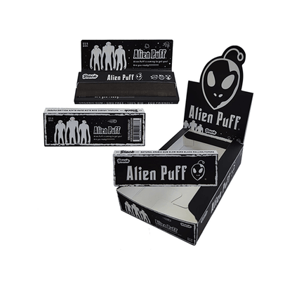 Alien Puff 1 1/4 Size Black Rolling Papers 25 Booklets (HP2125) - Online Vape Shop