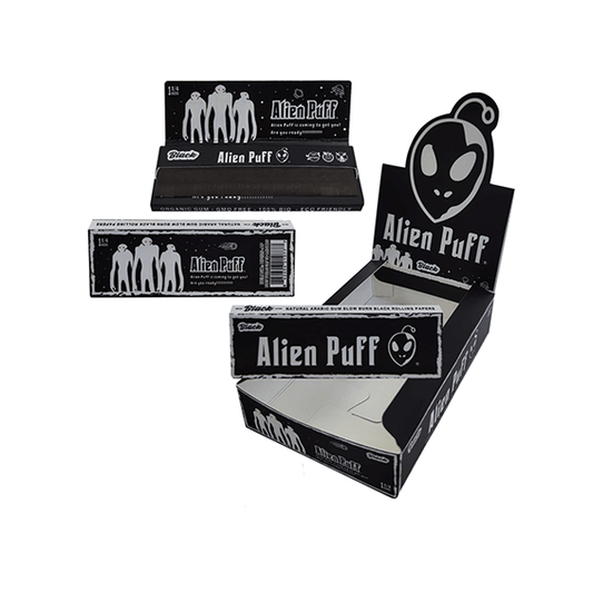 Alien Puff 1 1/4 Size Black Rolling Papers 25 Booklets (HP2125) - Online Vape Shop