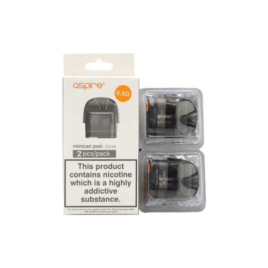 Aspire Minican Replacement Pods Two Pack 2ml (0.8Ohm/1.2Ohm) - Online Vape Shop