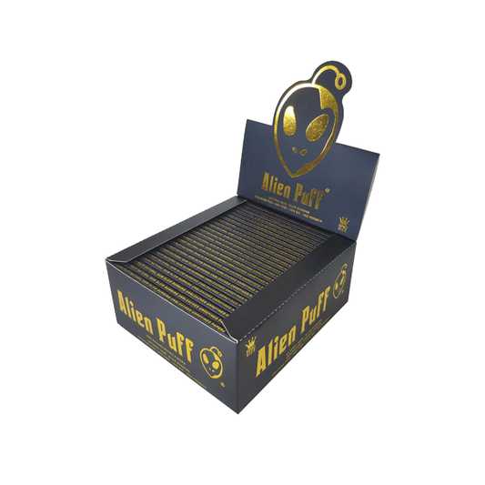 50 Alien Puff Black & Gold King Size Unbleached Brown Rolling Papers ( HP102 ) - Online Vape Shop