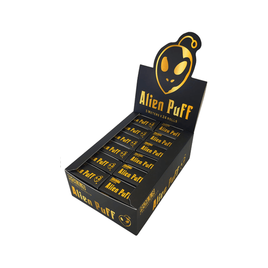 24 Alien Puff Black & Gold 5m Unbleached Brown Rolls ( HP105 ) - Online Vape Shop