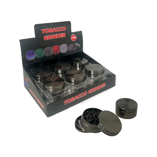 3 Parts Black Metal Tobacco Grinder - PH6906-Black - Online Vape Shop