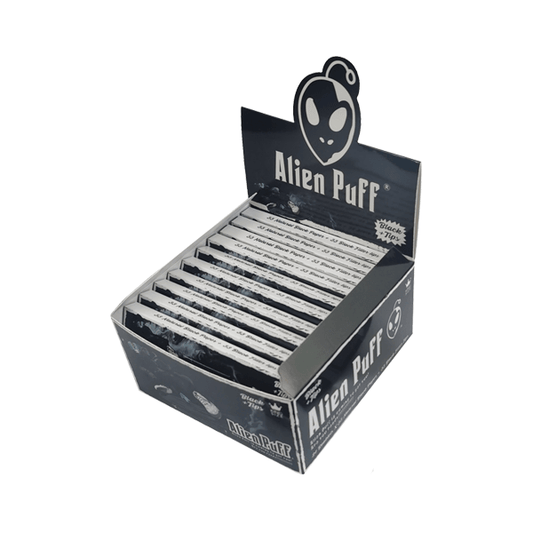 33 Alien Puff King Size Black Rolling Papers With Tips ( HP2216 ) - Online Vape Shop