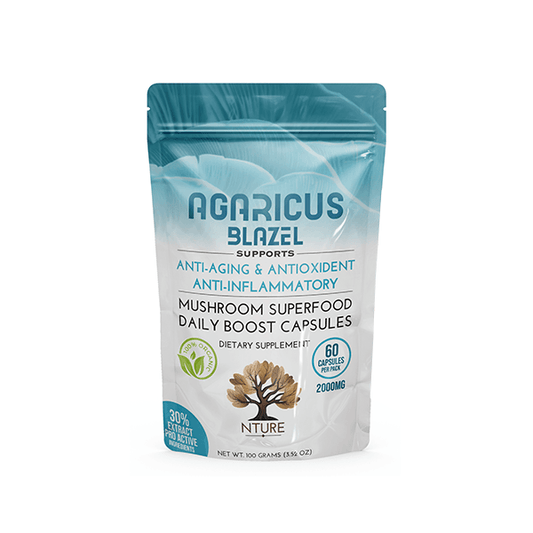 NTURE 2000mg Agaricus Blazel Mushroom Capsules - 60 Caps - Online Vape Shop