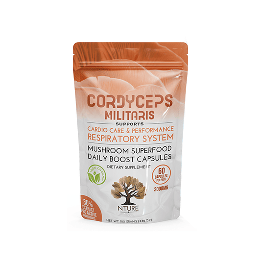 NTURE 2000mg Cordyceps Militaris Mushroom Capsule - 60 Caps - Online Vape Shop