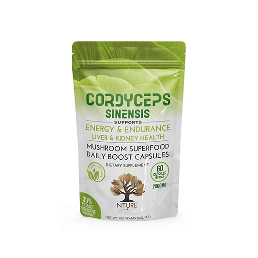 NTURE 2000mg Cordyceps Sinensis Mushroom Capsules - 60 Caps - Online Vape Shop
