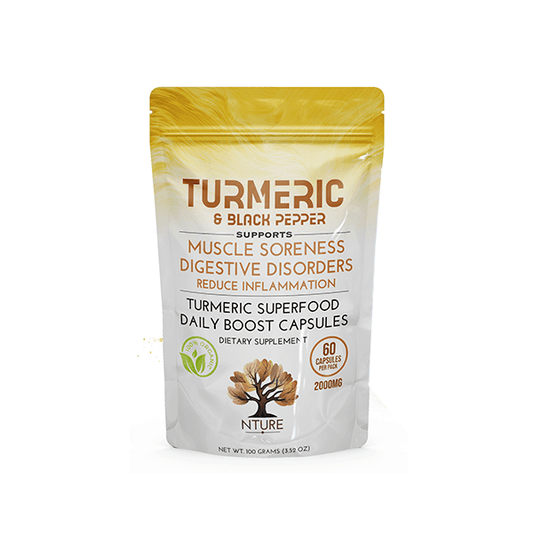 NTURE 2000mg Turmeric & Black Pepper Capsules - 60 Caps - Online Vape Shop