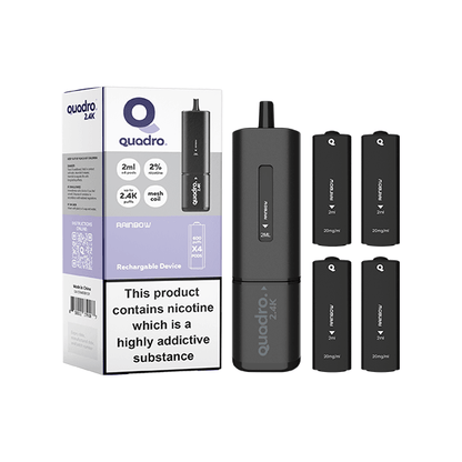 20mg Quadro 2.4K Pod Vape Kit Black Series 2400 Puffs - Online Vape Shop
