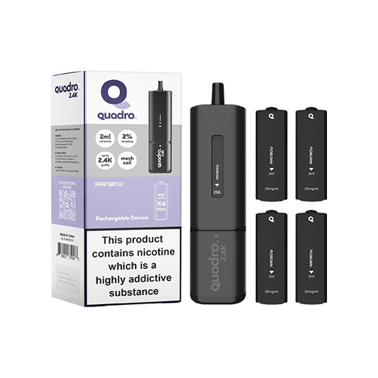 20mg Quadro 2.4K Pod Vape Kit Black Series 2400 Puffs - Online Vape Shop