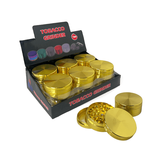 3 Parts Silver Metal Tobacco Grinder - PH6908-Gold - Online Vape Shop