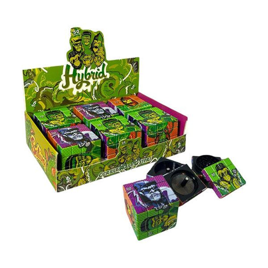 Gorilla Rolling Stars 50mm Plastic 4 Part Rubik Cube Grinder - GS1168(MF501-GRS) - Online Vape Shop