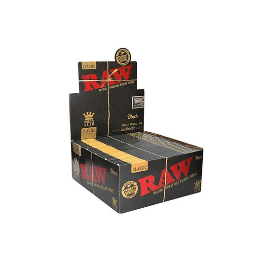Raw Classic King Size Slim Black Rolling Papers - Online Vape Shop