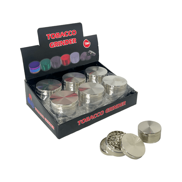 3 Parts Silver Metal Tobacco Grinder - PH6907-Silver - Online Vape Shop