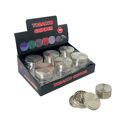 3 Parts Silver Metal Tobacco Grinder - PH6907-Silver - Online Vape Shop