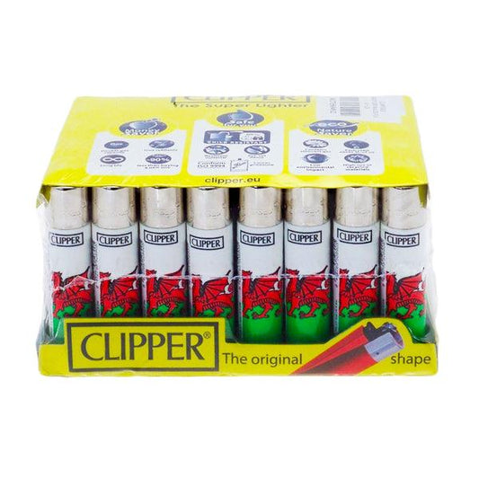 40 Clipper Refillable Classic Lighters Wales Flag - CL5C047UKH - Online Vape Shop