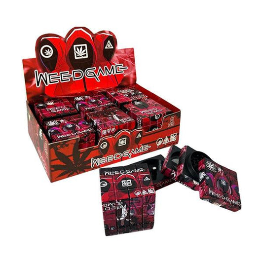 Weed Game 50mm Plastic 4 Part Rubik Cube Grinder - GS1169 (WG-008) - Online Vape Shop