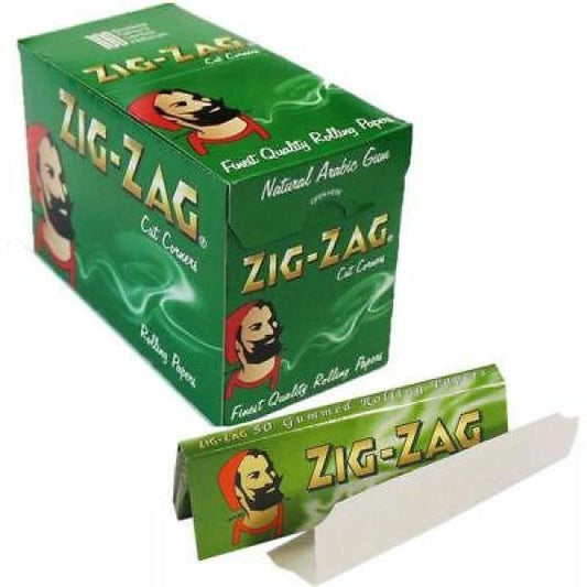 100 Zig-Zag Green Regular Size Rolling Papers - Online Vape Shop